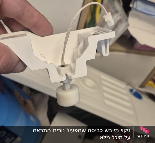חלק פלסטיק עם חוטים, מדף עם מוצרים שונים